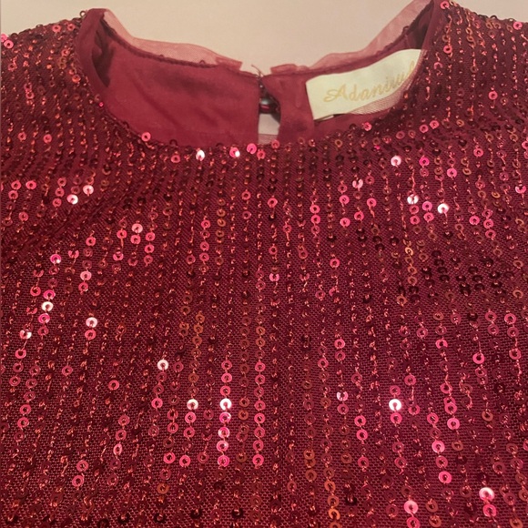 SEQUIN LITTLE GIRL RED DRESS - Picture 3 of 7